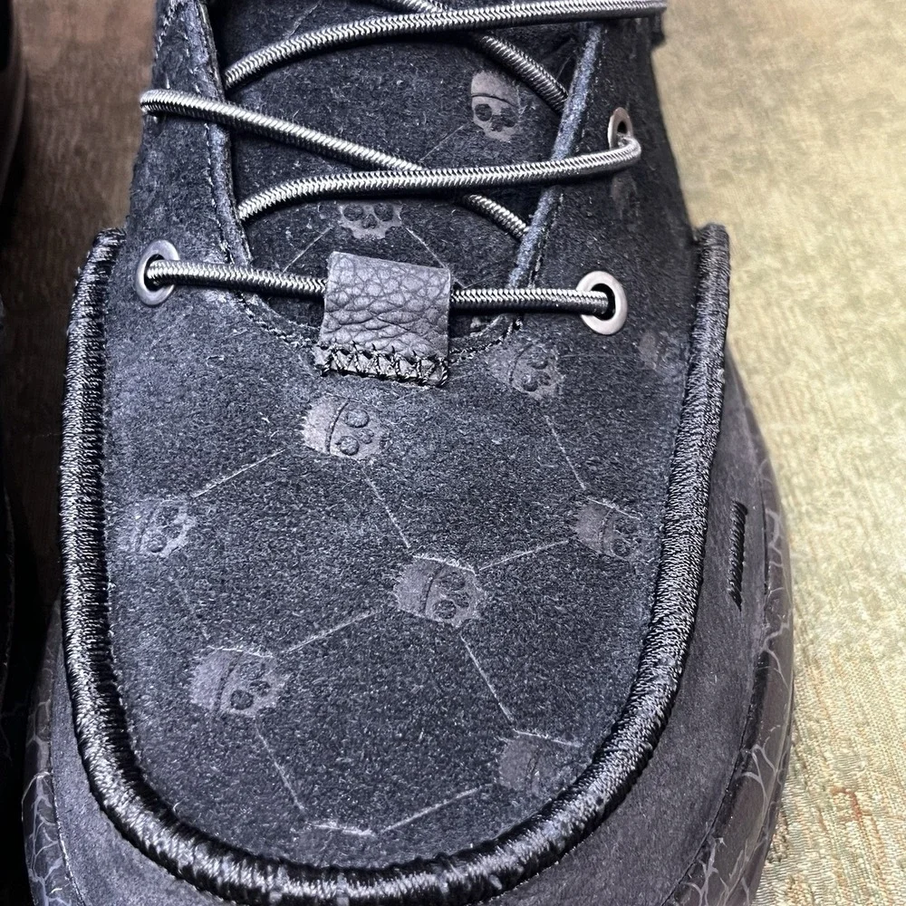 Size‎ 11-Jelly Roll Hey Dude Suede Bradley Boot Black Skull Print Brand New